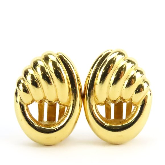Christian Dior Earrings Metal Gold GP Plated Women's - Picture 1 of 6
